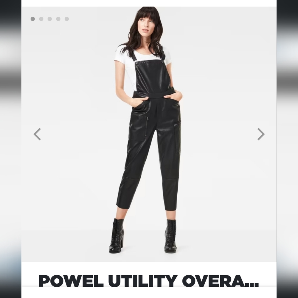 G-Star RAW POWEL Utility faux leather overalls